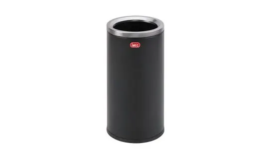 BR1529TO Black Powder Coated Round Bin with Open Top – Recycle bins