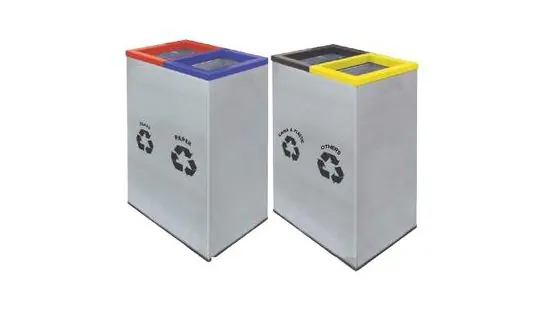 RECYCLE-138/SS Stainless / Powder-coated Recycle Bin – LEADER Stainless / Powder-coated Recycle Bin