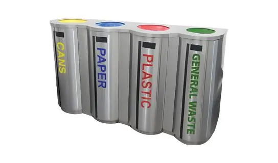 RECYCLE-180/4 Stainless / Powder-coated Recycle Bin – LEADER Stainless / Powder-coated Recycle Bin