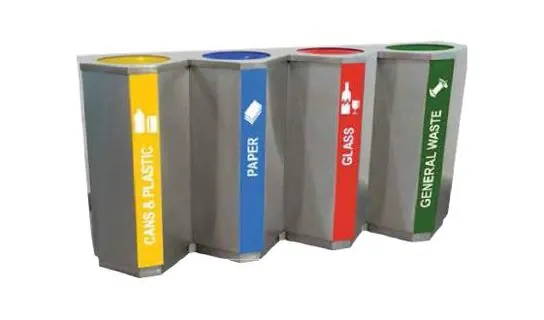 RECYCLE-181/4 Stainless / Powder-coated Recycle Bin – LEADER Stainless / Powder-coated Recycle Bin