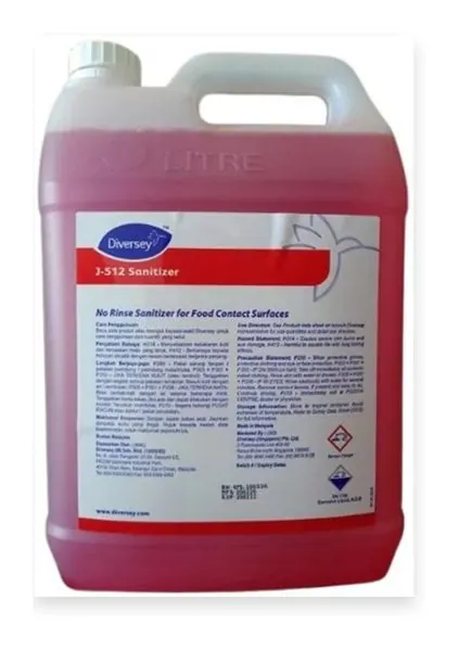 J-512 Sanitiser – Diversey J-512 no-rinse surface sanitizer for kitchen and food-contact surfaces.