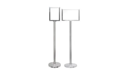 Stainless Steel A4 Display Stand - Long Pole – Signs, queue & sign stands