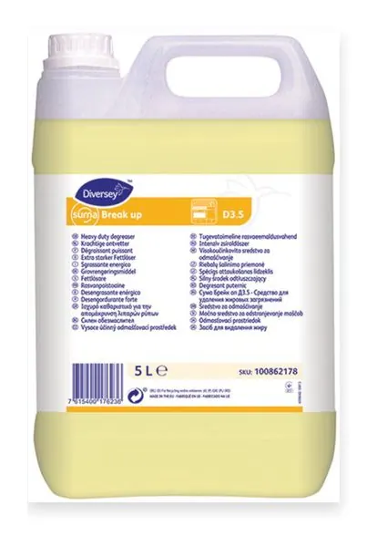 Suma D3.5 Break Up – Suma Break-Up D3.5 heavy-duty foaming degreaser for kitchens.